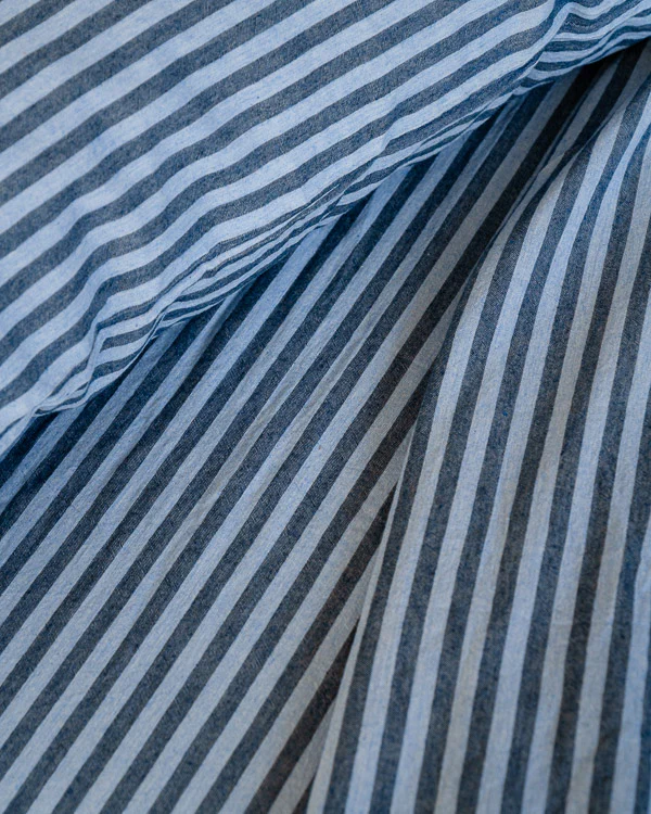 Classic Micro Twill Stripe Melange Pillowcase Set Indigo - Image 8