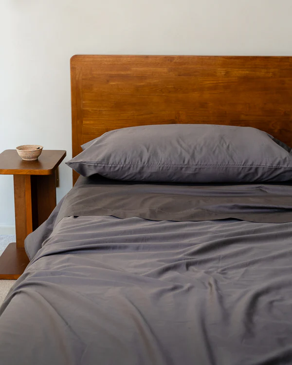 Luxe Sateen Flat Top Sheet Steel Grey - Image 6